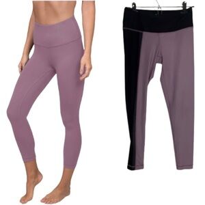 Women’s 90 Degree By Reflex High Waist Lilac & Black Squat Proof Leggings Size S